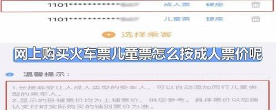 儿童怎么购买成人火车票 儿童怎么买成人票火车