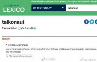 ​中国航天员专有单词taikonaut