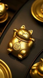 ​黄金招财猫手机壁纸：聚财纳福，点亮好运！