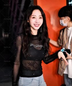 ​44岁柳岩优雅现身，黑纱透视装展现出独特气质成为聚光灯下的焦点